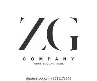 Diseño del logotipo de ZG. Estilo inicial de letra z y g serif. Tipografía de nombre de empresa clásica creativa. Logotipo o identidad de moda. Ilustración vectorial.