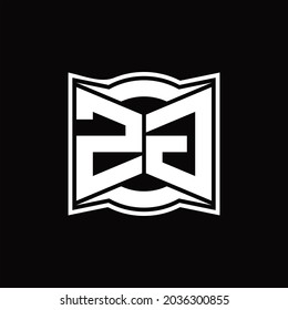 ZG Logo monogram with abstract shape design template on black background
