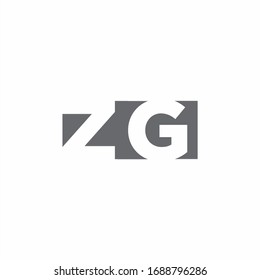 ZG Logo monogram with negative space style design template isolated on white background