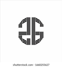 ZG Logo monogram outline style linked isolated on white background