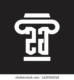 ZG Logo monogram with pillar style design template