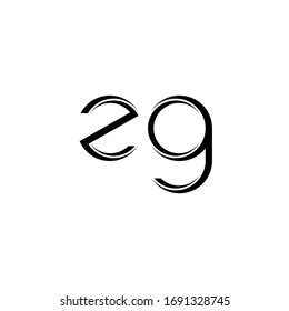 ZG Logo monogram with slice rounded modern design template isolated on white background