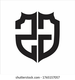 ZG Logo Shield style Monogram design template on white background