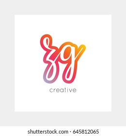 ZG logo, vector. Useful as branding, app icon, alphabet combination, clip-art.