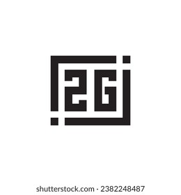 ZG minimalist geometric symbol logo in high quality professional design that will print well across any print media