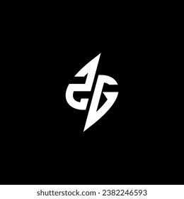 ZG monogram esport logo design with cool shape concept in vector