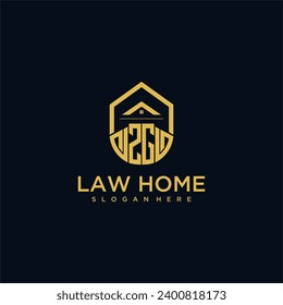 ZG monogram initial logo for lawhome with shape home design