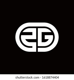 ZG monogram logo with an oval style on a black background
