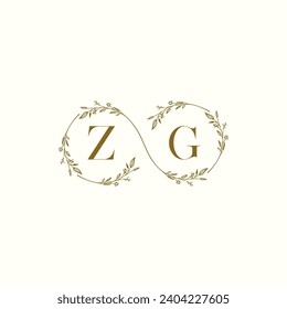 ZG wedding infinity in elegant monogram with high quality professional design that will print well