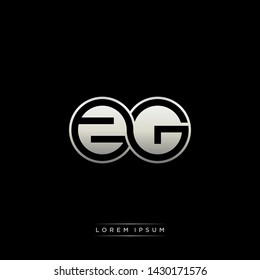 ZG Z G initial letter linked circle capital monogram logo modern template silver color edition