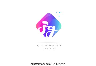 zg z g  pink blue rhombus abstract 3d alphabet company letter text logo hand writting written design vector icon template 