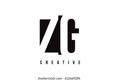 ZG Z G White Letter Logo Design with Black Square Vector Illustration Template.