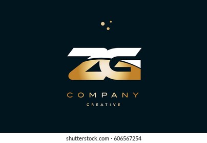 zg z g  white yellow gold golden metal metallic luxury alphabet company letter logo design vector icon template
