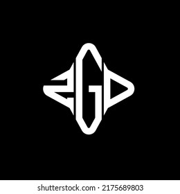Logo de la letra ZGD diseño creativo con gráfico vectorial