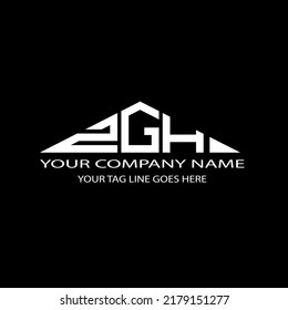 ZGH-Brief-Logo kreatives Design mit Vektorgrafik
