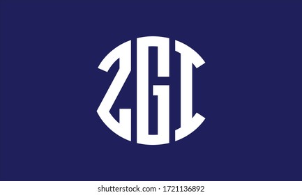 ZGI Circle Emblem Abstract Monogram Letter Mark Vector Logo Template
