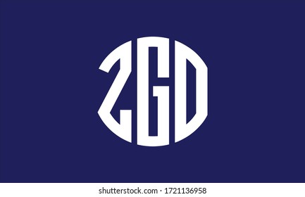 ZGO Circle Emblem Abstract Monogram Letter Mark Vector Logo Template