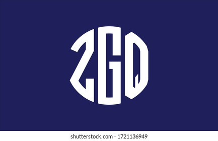 Plantilla de logotipo de marca vectorial de letra monográfica circular ZGQ