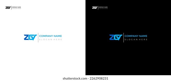 ZGV initials logo design (Web logo, Letter Head, any Brands etc.) vector illustration template.