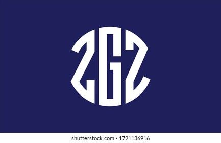 Plantilla de logotipo de marca vectorial de letra monográfica circular ZGZ