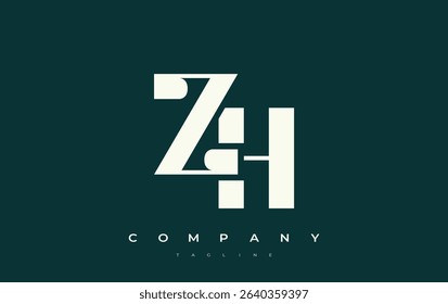 ZH Abstract Geometric Logo Design. Modern and elegant logo design with simplistic typography elements, showcasing branding excellence.