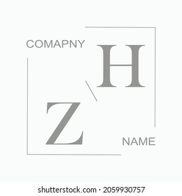 Ilustración de la firma del logotipo inicial del vector de belleza ZH