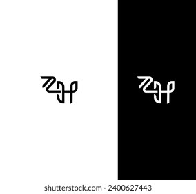 ZH, HZ letter logo design template elements. Modern abstract digital alphabet letter logo. Vector illustration. New Modern logo.