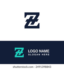 ZH or HZ letter logo template for t-shirt business. etc.