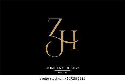 ZH, HZ, Z, H Letras abstratas Logotipo Monograma Design Ícone Fonte Vetor