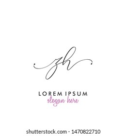 ZH Initial beauty monogram logo vector