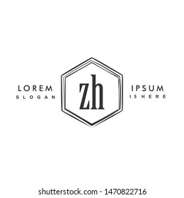 ZH Initial beauty monogram logo vector