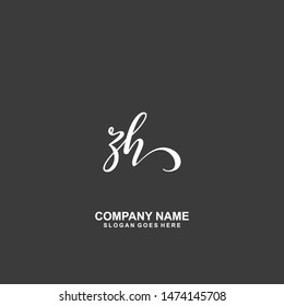 ZH Initial handwriting logo vector