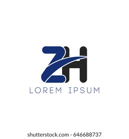 zh initial letter uppercase logo blue and black