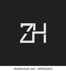 ZH initial logo Capital Letters black background