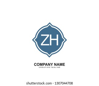 ZH initial logo template vector