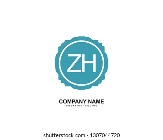 ZH initial logo template vector
