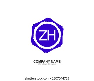 ZH initial logo template vector