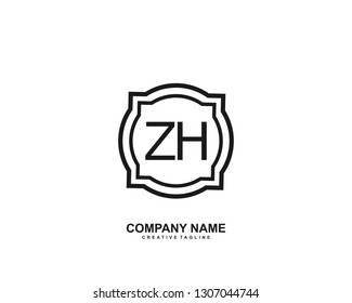 ZH initial logo template vector
