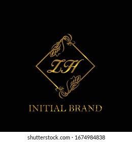 ZH Initial Hochzeitlogo-Vektorillustration