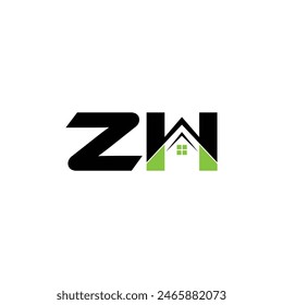 ZH letter creative real estate vector logo design.