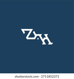 Logotipo moderno del monograma del estilo del techno minimalista del diseño inicial del concepto del esport de la letra de ZH