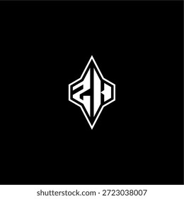letra ZH logotipo inicial conceito de esporte techno estilo de corrida design moderno monograma de jogos