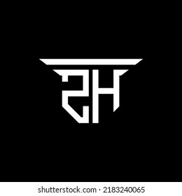ZH letter logo creative design with vector graphic