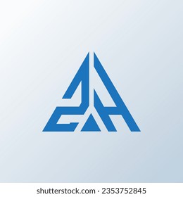 Diseño creativo del logo de la carta ZH. Diseño único de ZH.
