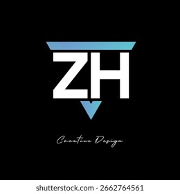 ZH Letter Logo in Triangle -Modern Gradient Monogram for Branding and Identity Design