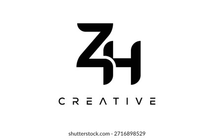 ZH Letter Monogram Logo for Modern Creative Brand Identity
