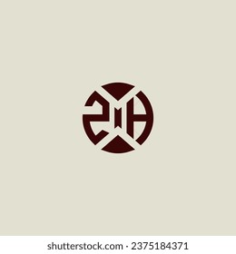 ZH line geometric initial logo in high quality professional design that will print well across any print media