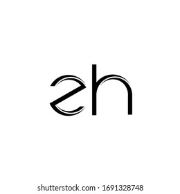 ZH Logo monogram with slice rounded modern design template isolated on white background