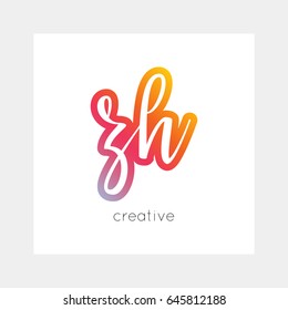 ZH logo, vector. Useful as branding, app icon, alphabet combination, clip-art.