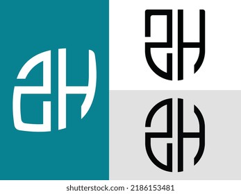 Conjunto vectorial de diseño de logotipo de letras iniciales ZH moderno. Será adecuado para qué empresa o nombre de marca inician esas iniciales.